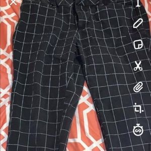 Black and white dress pants
